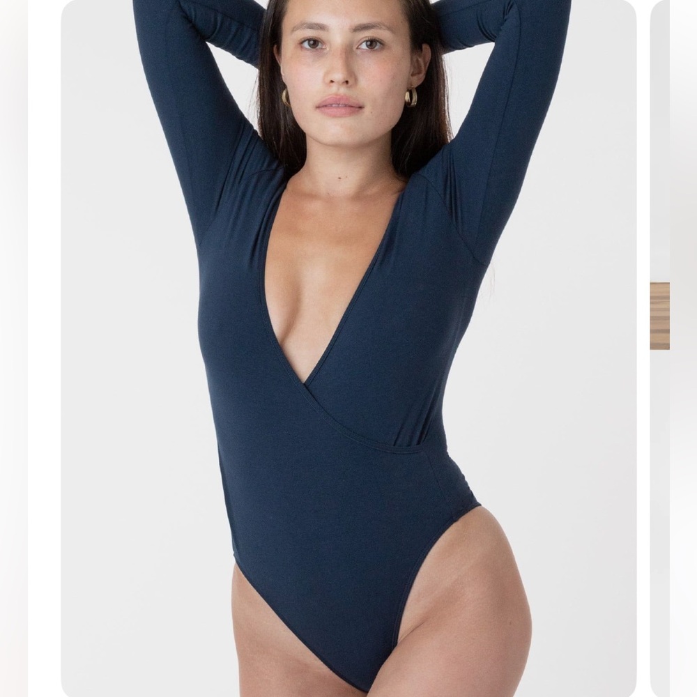 Los Angeles Apparel Long sleeve crossfront bodysuit